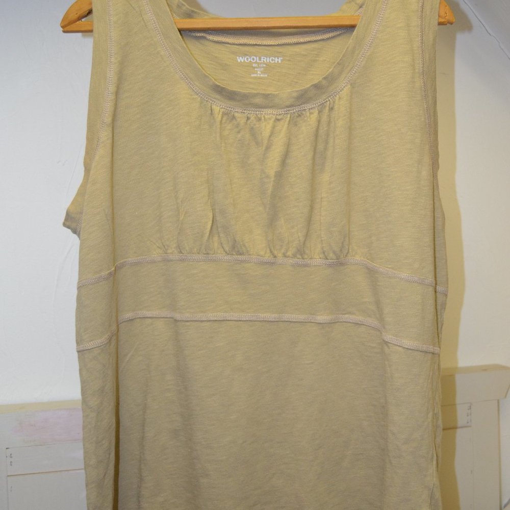 WOOLRICH Empire Waist Caramel Cotton Tank, Sz XL